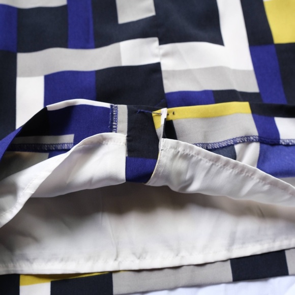 Banana Republic Color Block Midi Dress - Navy, Mustard, Charcoal, Black - Picture 6 of 8